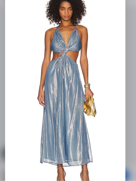 Sundress Dresses & Skirts - Sundress Bettina Dress Ios Tendre Bleu Blue Halter cutout midi Revolve L